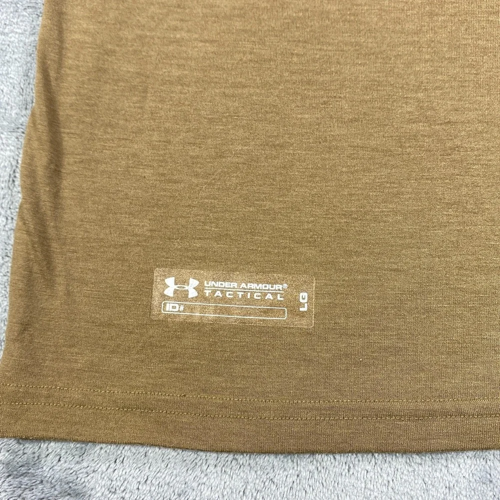 Under Armour Shirt Mens Large Beige Tactical Military Tan Loose Fit Workout‎ Gym